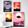Minimalist canvas wall art featuring Avatar: The Last Airbender artwork in various color palettes and styles.