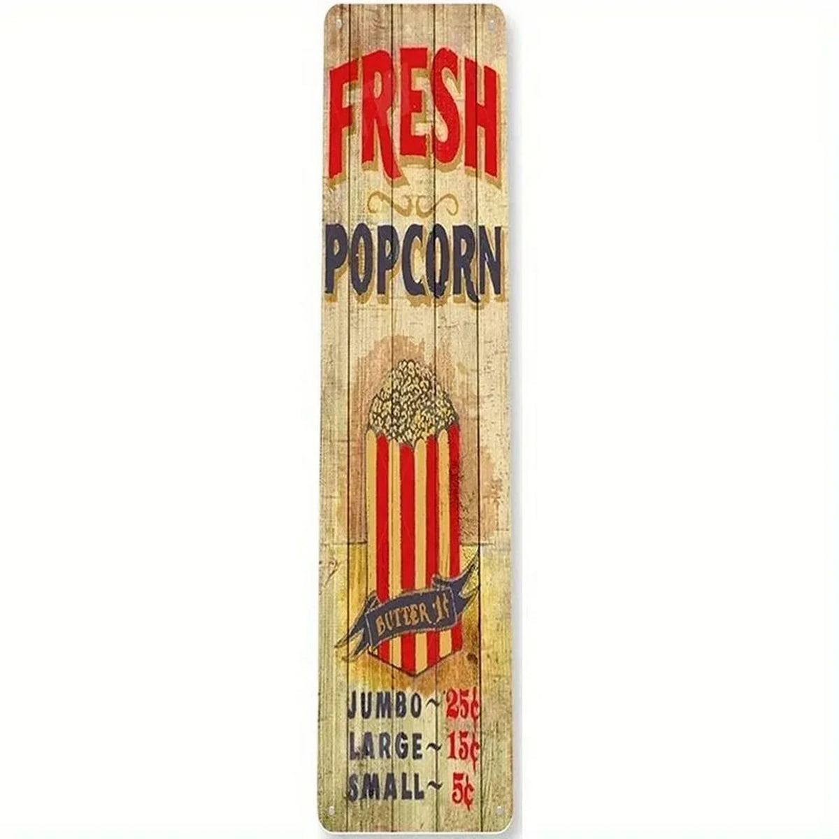 Vintage funny metal street sign for popcorn