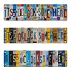 A rustic metal sign featuring the text Its 5 o'clock somewhere for bar and wall decor.