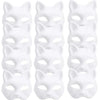 A set of blank white cat half masks for DIY decoration and cosplay