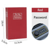 A red book labeled The New ENGLISH Dictionary next to a red password lock.