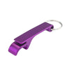 Purple aluminum bottle opener keychain set with a split design