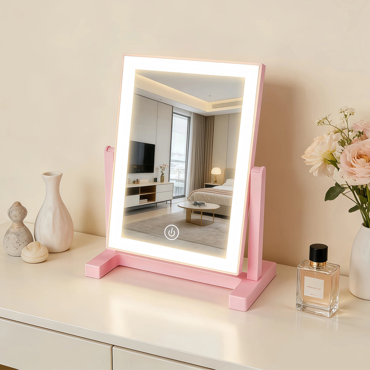LED Makeup Mirror with 3 Color Lighting and Touch Control