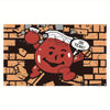 A cartoon character with a red body and white hat is shown in a distressed brick background, exclaiming OH YEAH!