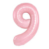 Pastel Pink Foil Number Balloons (0-9) for Birthday Party Decorations