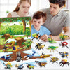 A collection of 24 jungle animal building blocks and figures for a Christmas advent calendar.