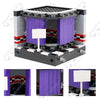 A detailed building block model of a Five Nights at Freddy's location featuring purple and black structures.