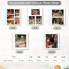Linen 3-ring scrapbook album showing various photo sizes including 5x7, 4x6, and 8x10 layouts.
