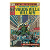 A vintage comic book cover featuring Metal Face Doom and V. Vaughn the Travelin' in a vibrant illustration.
