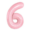 Pastel Pink Foil Number Balloons (0-9) for Birthday Party Decorations