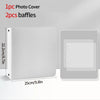 White photo cover and two baffles for a K-Pop photo card binder.