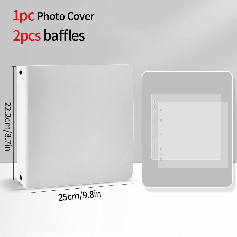 White photo cover and two baffles for a K-Pop photo card binder.