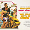 A vintage cinema art canvas poster for Roger Moore's James Bond 007 featuring actors and action scenes.