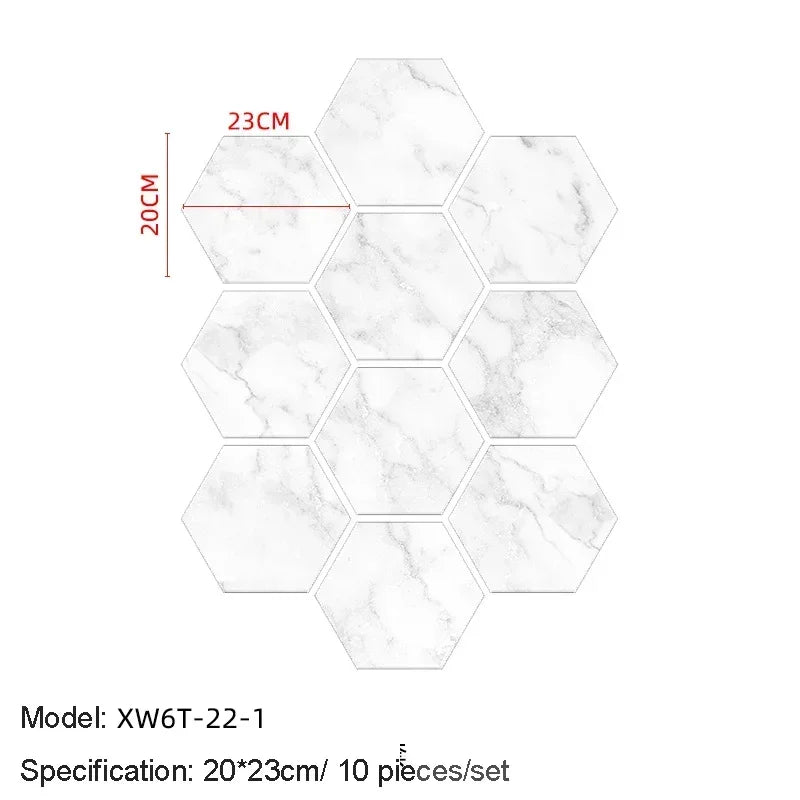 Hexagon Peel-and-Stick Wall & Floor Tiles