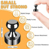 Nahaufnahme eines kleinen schwarzen Magnet-Pushpins mit stilvollem Design, bereit zur Verwendung, hochwertige Qualität