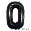 A black inflatable letter O balloon used for party decorations.