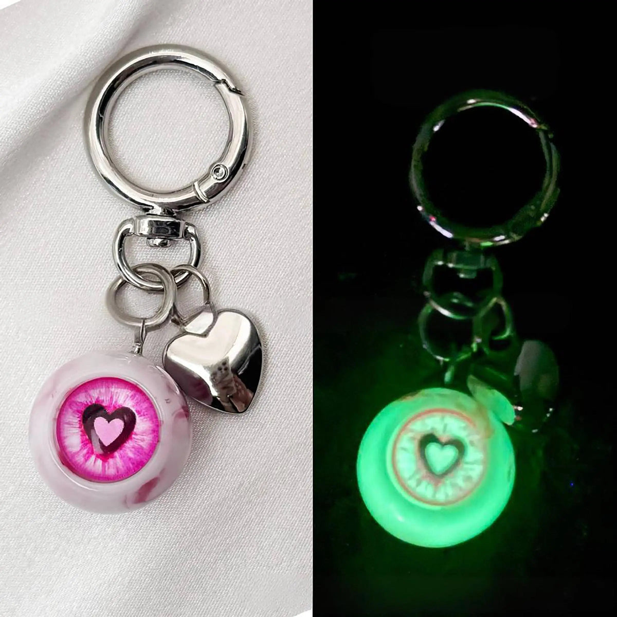 Glow-in-the-Dark Gothic Eyeball Keychain