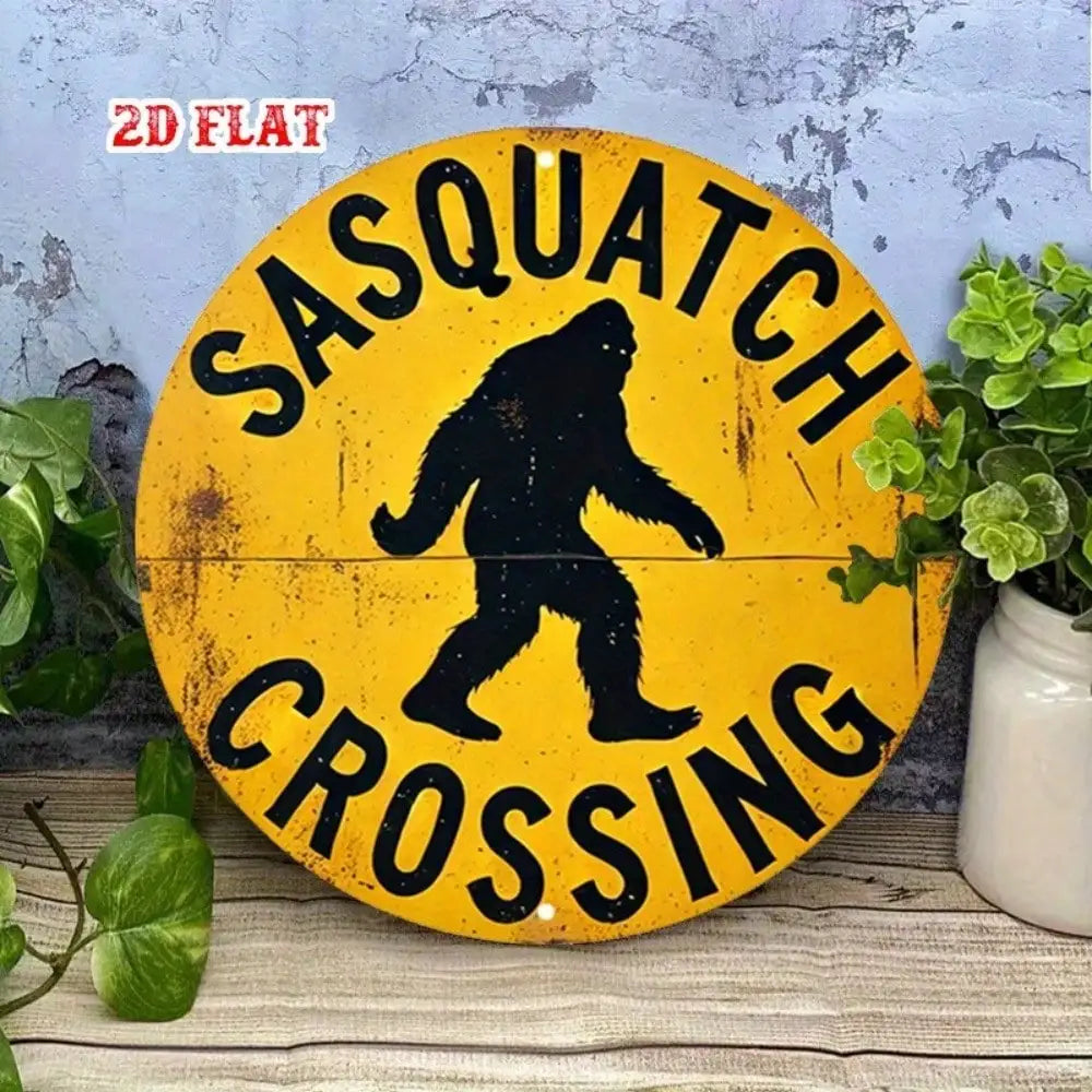 Vintage Bigfoot 8x8 Tin Sign for Wall Decor