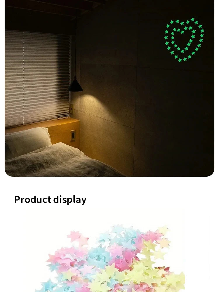 Glow-in-the-Dark Star Wall Stickers (100 Pack)