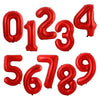 Gradient Rose Red Foil Number Balloons for Birthday & Party Decor