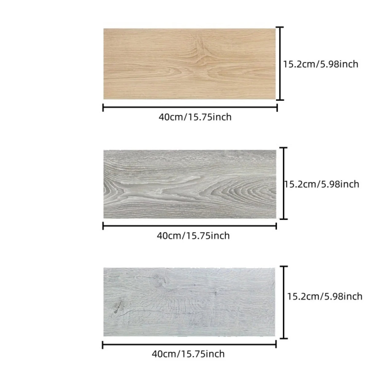 Self-Adhesive Wood Grain Floor Stickers (10-Pack)