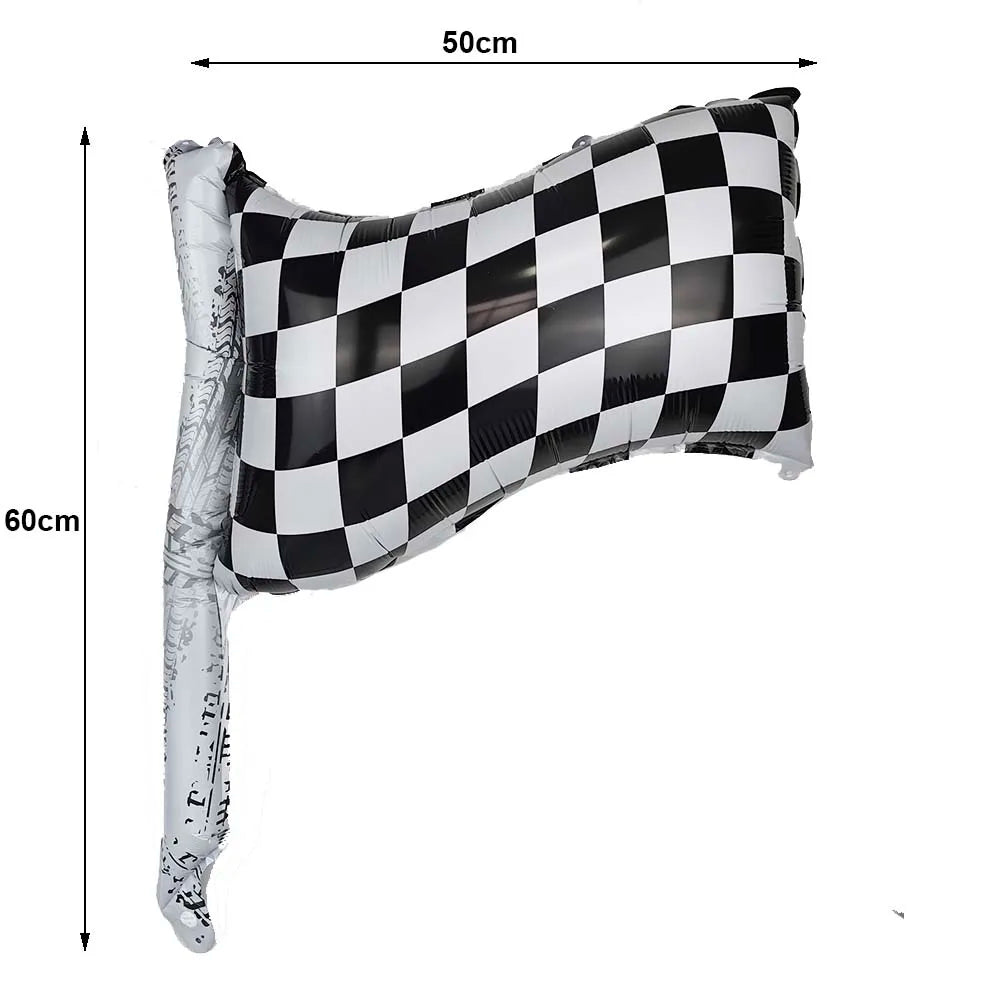 Race Car Birthday Party Balloon Decoration Set with Traffic Lights, Cones & Checkered Flags