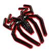 A black and red 3D metal spider emblem decal.