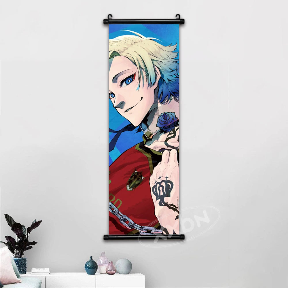 Anime canvas wall art featuring Isagi Yoichi and Chigiri Hyoma in a portrait style