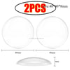 Two white silicone door stoppers or bumpers shown with dimensions of 40mm diameter and 8mm thickness.