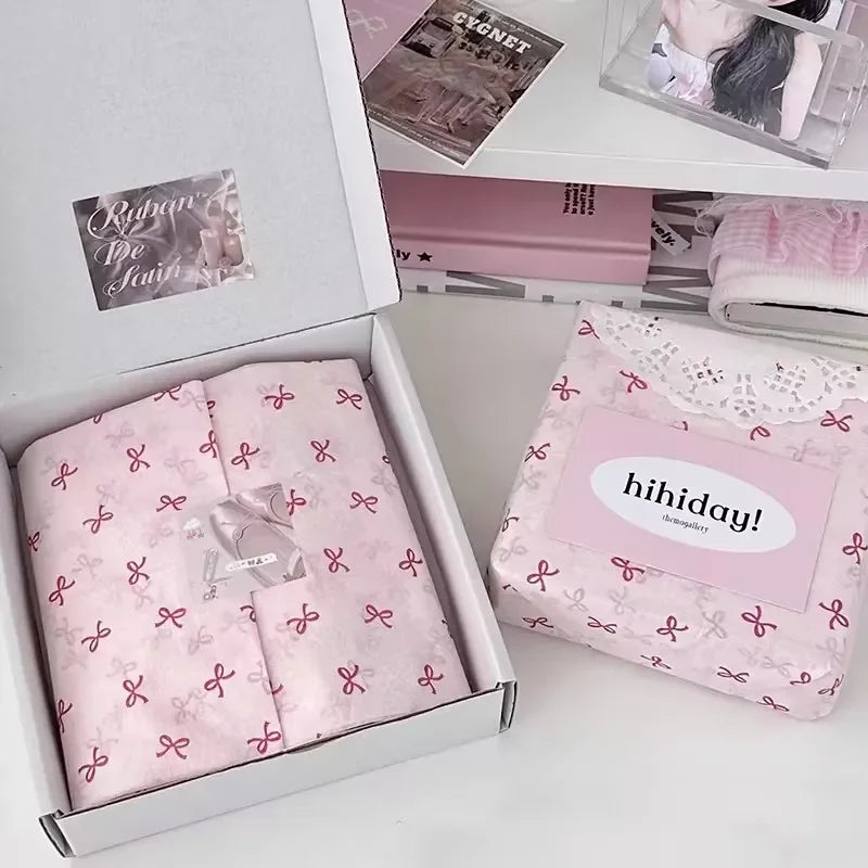 Pink Bowknot Wrapping Paper for Bouquets and Gifts
