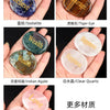 A collection of natural crystal ellipses including Believery, Courage, Wealth, Happiness, Love, and Clear Quartz.