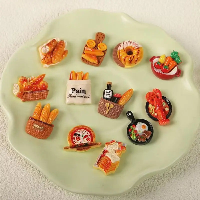 Realistic Bread Fridge Magnets Set — Cute Kitchen Decor & Note Holders