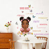 A wall featuring butterfly and motivational words like you are strong capable amazing freedom create beautiful confidence inn