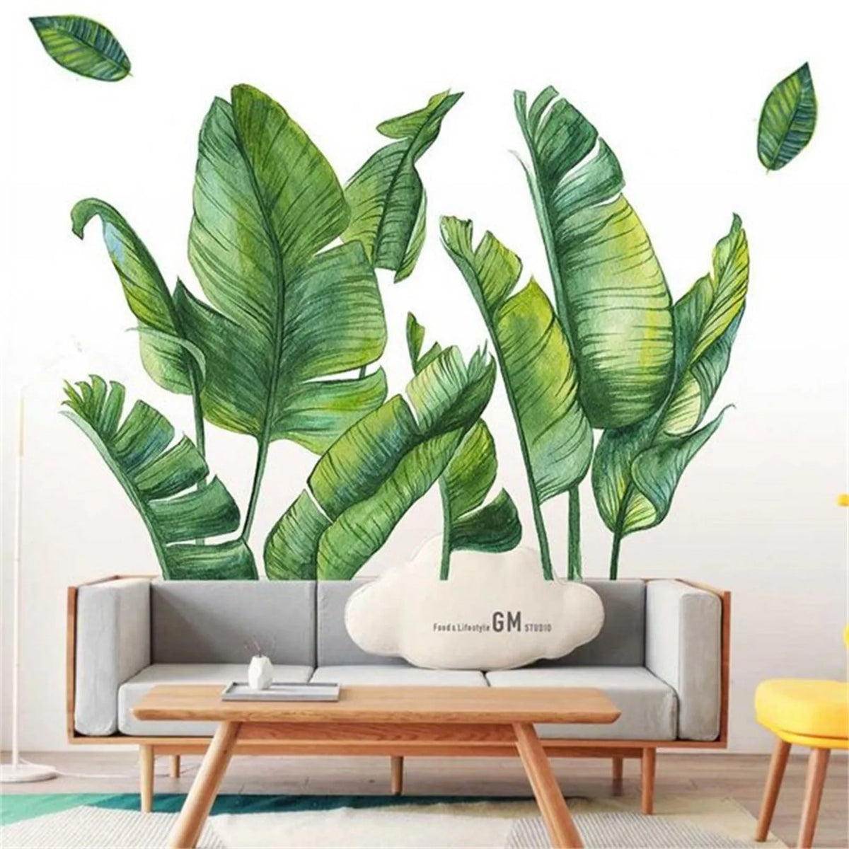 Fresh Green Plant Wall Sticker for Kids Room and Living Room Decor