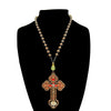 Orthodox Crucifix Cross Necklace with Rosary Beads