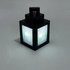 A black pixel style RGB night light lantern with a square base and a rectangular glowing panel.
