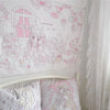 Kawaii cartoon tapestry wall hanging featuring a sweet dream theme with pink and white elements for bedroom décor