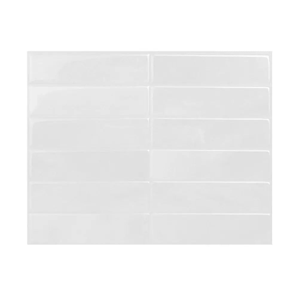 A sheet of white self-adhesive tile stickers or wall decals, divided into multiple rectangular sections.