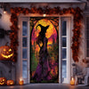 Elegant Purple & Orange Halloween Witch Banner for Indoor/Outdoor Decor