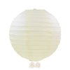 A round, white paper lantern with horizontal folds, used for parties and weddings.