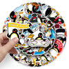 A hand holds a circular pack of 50 cute penguin stickers for DIY crafting
