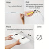 Instructions for aligning, drilling, placing, and finishing wooden floating wall shelves with hidden brackets.
