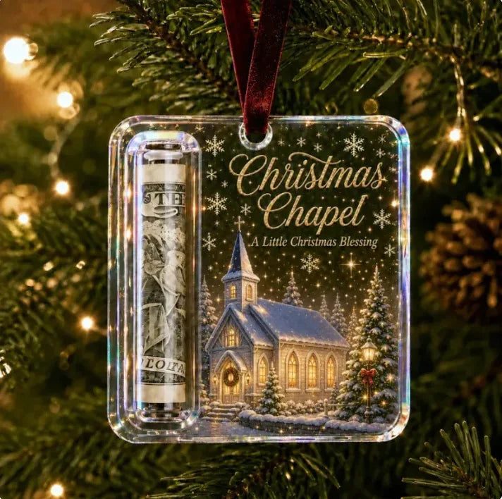 Crystal Clear Christmas Cash Gift Holder Ornaments