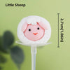 A cute pink Little Sheep farm animal cake topper with a white fluffy texture and a small nose.