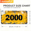 Product size chart for a vintage yellow aluminum flat sign measuring 30 cm by 15 cm.
