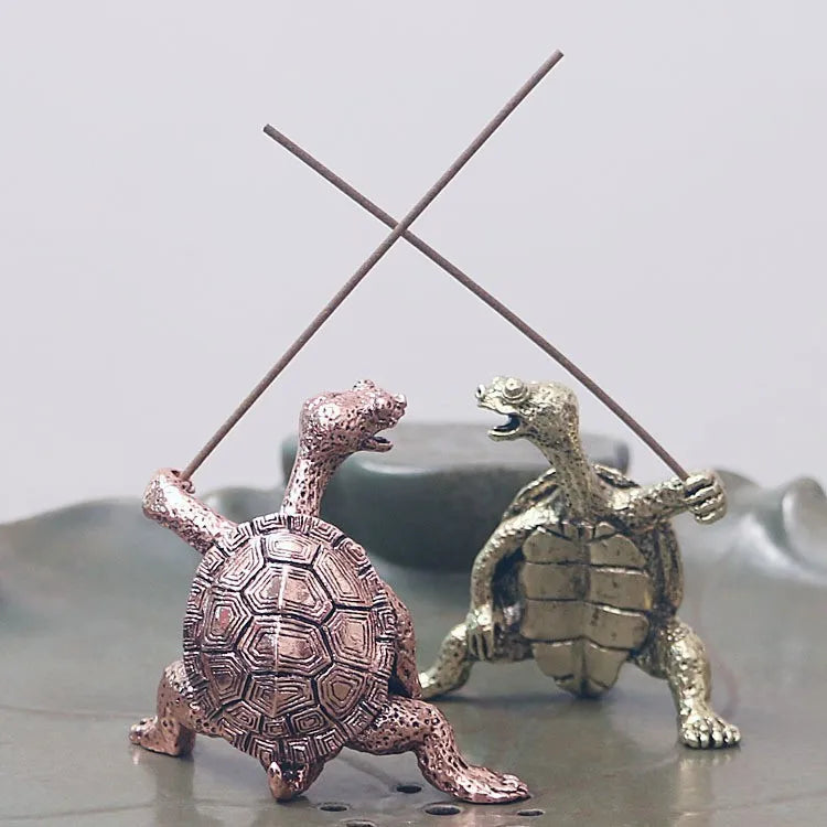 Vintage Bronze Turtle Incense Stick Holder