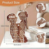 A wooden acrylic sign shaped like a horse with engraved text for a dad, displayed on a white surface.