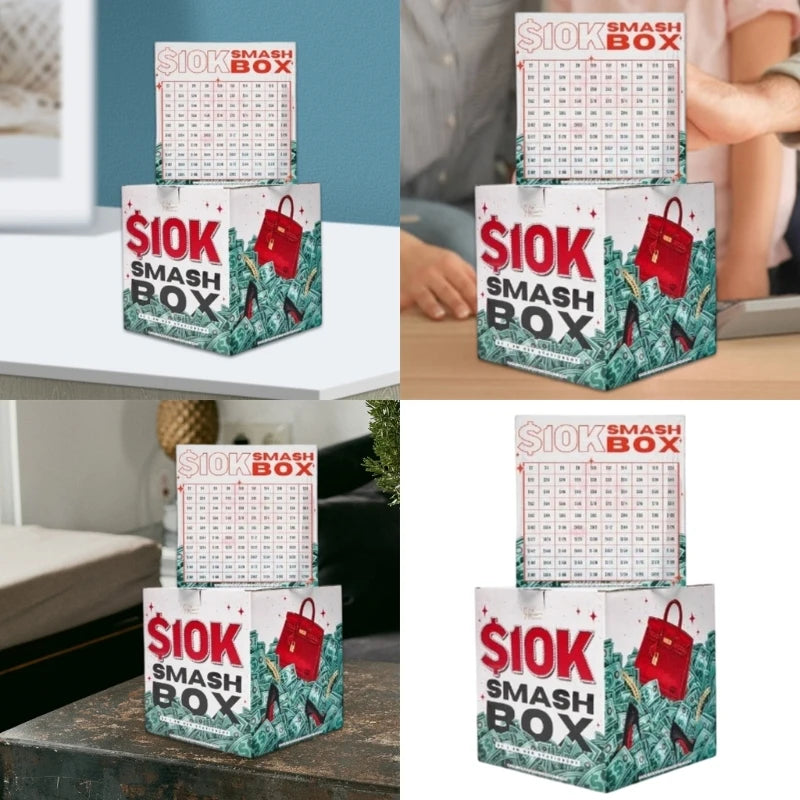 Red and green acrylic money boxes for budget planning and saving