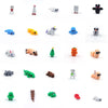 A collection of various 3D printed cartoon animal figurines in different colors and poses.