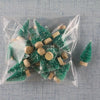 Set of 12 Snow-Flocked Mini Christmas Trees with Wooden Bases